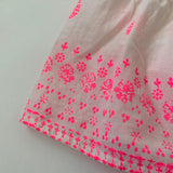 Bonpoint White And Neon Pink Summer Top