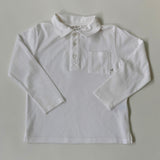 Marie-Chantal White Long-Sleeve Polo Shirt: 6 Years