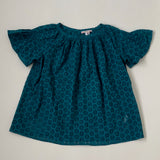 Bonpoint Teal Broderie Anglaise Blouse: 12 Years