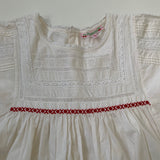 Bonpoint White Dress With Red Embroidery: 10 Years