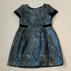Bonpoint Teal And Black Metallic Party Dress: 10 Years