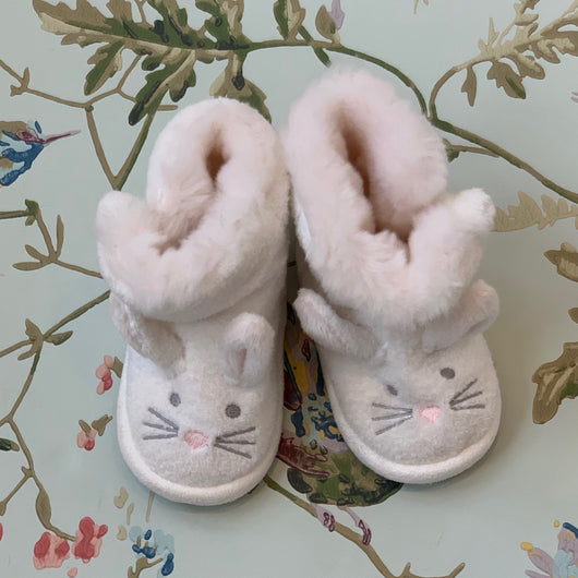 White Company Faux Fur Booties: 6-12 Months
