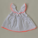 Jacadi White Frill Blouse With Neon Trim: 12 Months