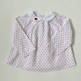Jacadi Heart Print Blouse With Collar: 12 Months