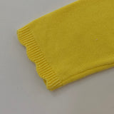 Jacadi Yellow Cotton Cardigan With Scallop Trim: 12 Months