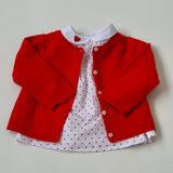 Jacadi Heart Print Blouse With Collar: 12 Months