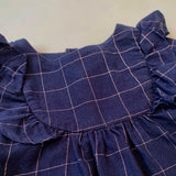 Jacadi Navy And Rose Gold Check Blouse:  18 Months