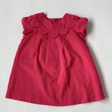 Jacadi Fuchsia Cord Dress With Scallop Detail:18 Months