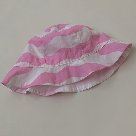 Jacadi Pink And White Stripe Cotton Sunhat: 18 Months