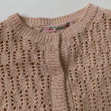 Bonpoint Rose Gold Metallic Crochet Cardigan:10 Years