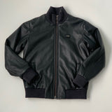 Dolce & Gabbana Black Leather Bomber Jacket: 9-10 Years