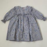 La Coqueta Grey And Blue Dress With Frill: 3 Years