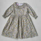 La Coqueta Yellow Toned Floral Dress With Frill Collar: 4 Years