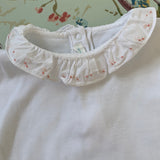 Marie-Chantal White Bodysuit With Frill Collar: 12 Months