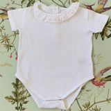 Marie-Chantal White Bodysuit With Frill Collar: 12 Months