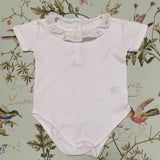 Marie-Chantal White Bodysuit With Frill Collar: 18 Months