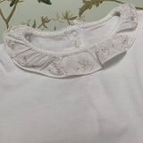 Marie-Chantal White Bodysuit With Frill Collar: 18 Months