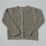 Bonpoint Taupe Metallic Crochet Cardigan: 2-3 Years
