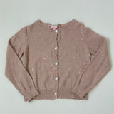 Bonpoint Dusty Pink Metallic Cardigan With Sequins: 4 Years