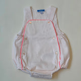 Jacadi Pale Pink Cotton Romper With Neon Trim: 3 Months