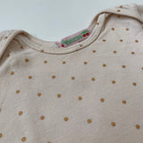 Bonpoint Cream And Gold Polka Dot Cotton Top And Leggings Set: 6 Months