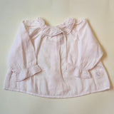 Bonpoint Palest Pink Cotton Blouse With Ruffled Collar: 6 Months