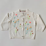 Bonpoint White Cotton Cardigan With Floral Embroidery: 6 Months (Brand New)