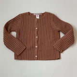 Bonpoint Tobacco Cotton Ribbed Cardigan: 2 Years