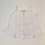 Bonpoint White Cotton Pintuck Summer Blouse With Lace Trim : 3 Years