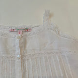 Bonpoint White Cotton Pintuck Summer Blouse With Lace Trim : 3 Years