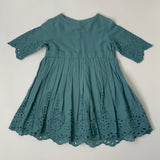 Bonpoint Teal Broderie Anglaise Dress: 3 Years