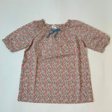 Bonpoint Pink Liberty Print Dress With Cornflower Blue Bow: 3 Years