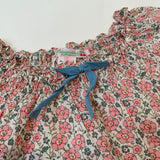 Bonpoint Pink Liberty Print Dress With Cornflower Blue Bow: 3 Years