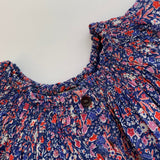 Bonton Blue And Red Liberty Print Blouse: 3 Years