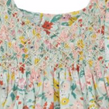 Bonpoint Mint Liberty Print Dress With Smocking : 3 Years