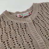 Bonpoint Taupe Crochet Cardigan:3 Years