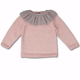 Shirley Bredal Merino Wool Rose Jumper With Contrast Collar: 2 Years
