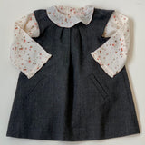 Bonpoint Grey Wool Dress With Flutter Sleeves: 18 Months