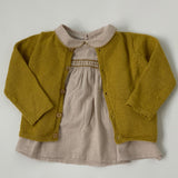 Bonpoint Oatmeal Blouse With Ochre Smocking: 2 Years