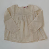 Bonpoint Cream Cotton Blouse With Lace Trim: 2 Years