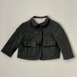 Bonpoint Grey Wool/ Cashmere Mix Jacket With Patent Trim: 3 Years