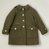 Bonpoint Khaki Wool Coat With Military Buttons: 4 Years