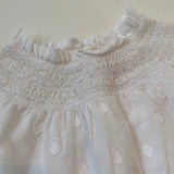 Bonpoint White Polka Dot Dress With Lace Trim: 12 Months & 2 Years