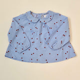 Jacadi Blue Chambray Blouse With Ladybird Print: 18 Months