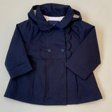 Jacadi Navy Coat With Scallop Detailing: 18 Months