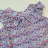 Jacadi Blue And Neon Pink Liberty Print Romper: 36 Months