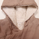 Marie-Chantal Beige Hooded Coat With Shearling Lining