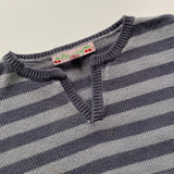 Bonpoint Blue And Grey Stripe Cotton Jumper: 2 Years