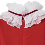 Il Gufo Raspberry Velvet Dress With Detachable Frill Collar: 12 Years