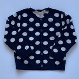 Bonpoint Navy And White Polka Dot Cardigan: 18 Months